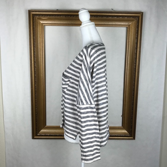 ATHLETA |  stripe boat neck oversized crop top, M - Picture 3 of 7
